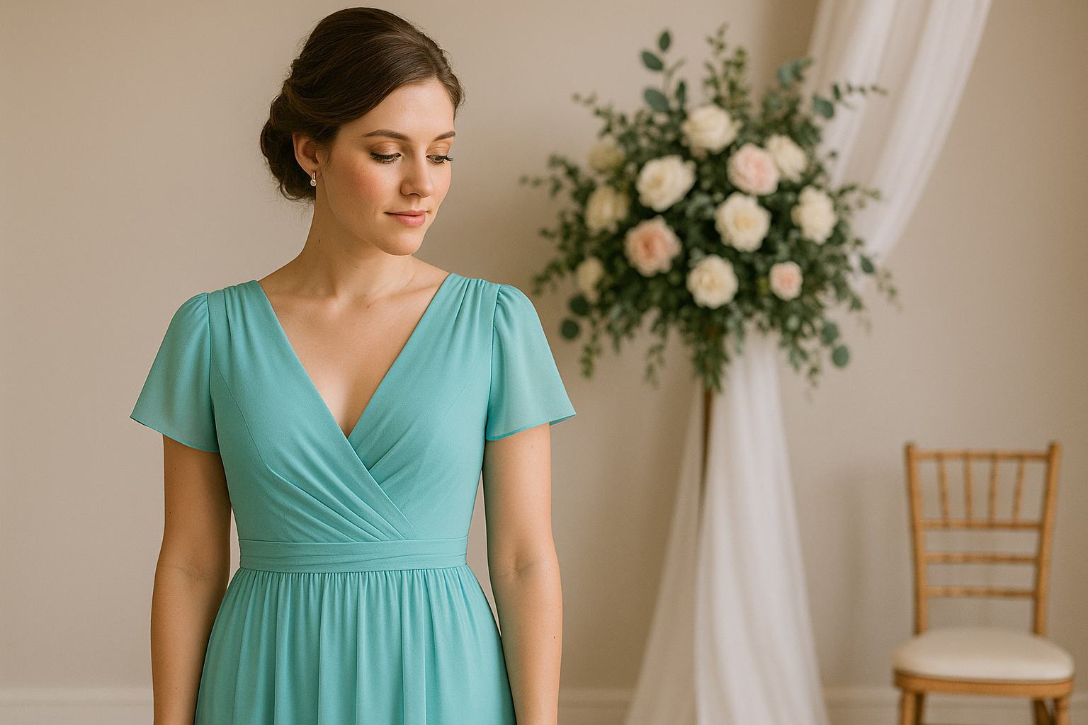 Madrinha Vestido Azul Tiffany: Elegância Suave no Altar